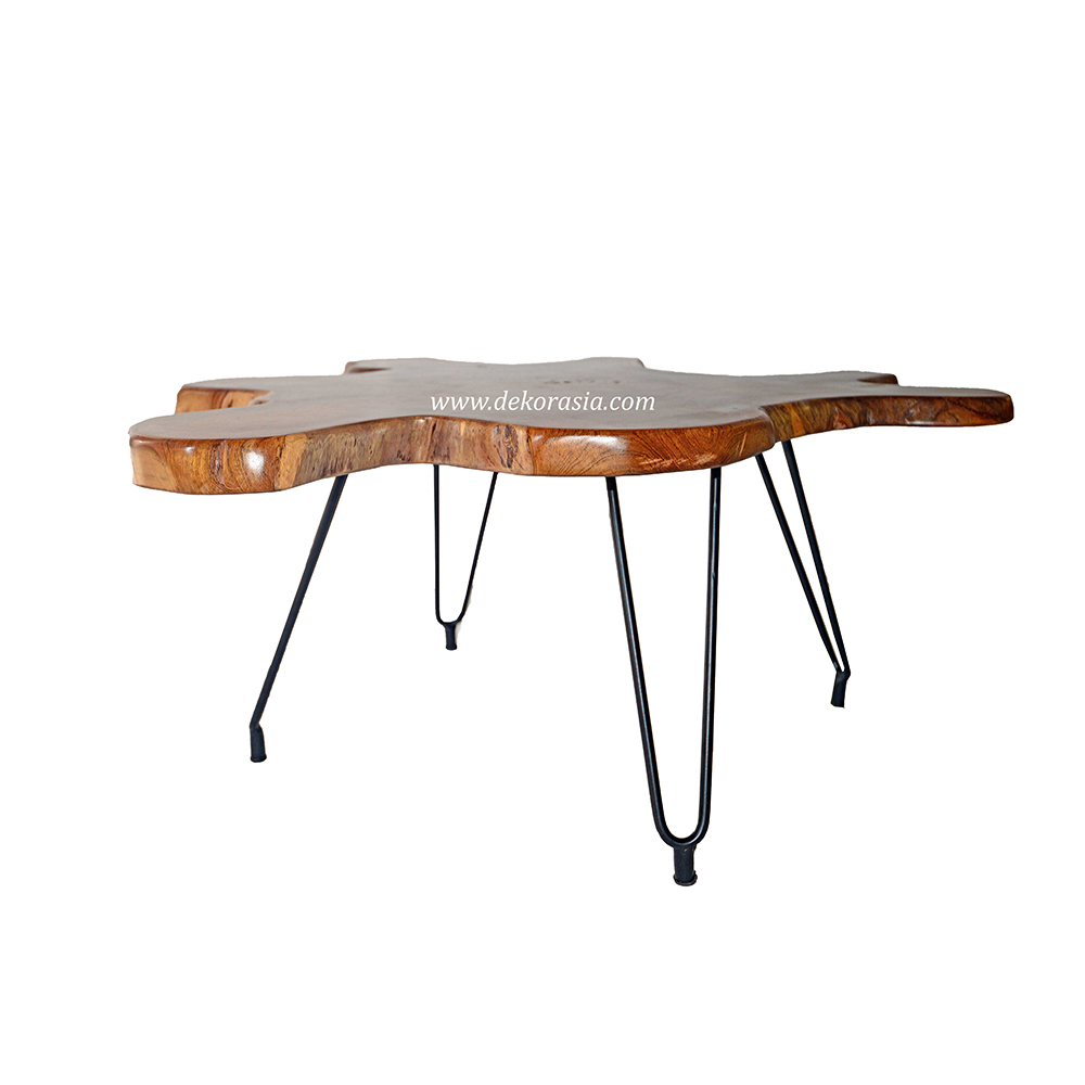 Natural Coffee Table 4 Legs, Antique Style Living Room Coffee Table Furniture - Image 1