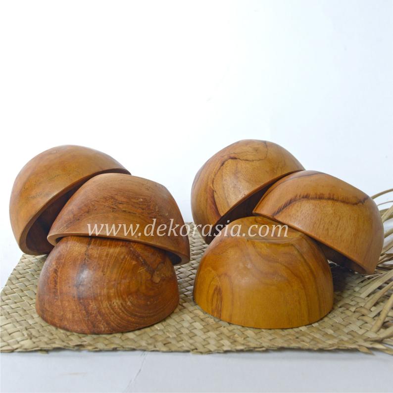 Mini Teak Bowl Wood Round Size Dia 3 to 4 inches, Wood Bowls Kitchenware - Image 3
