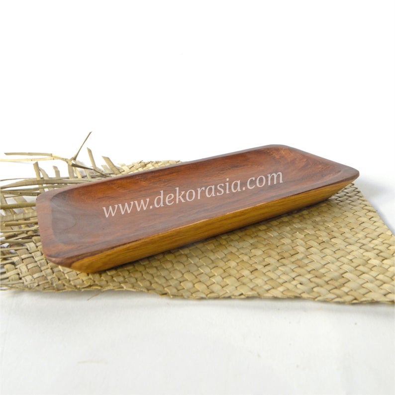 Natural Teak Wooden Tray Size 7.9 inches, Dinnerware Set Dishes & Wooden Trays - Image 1