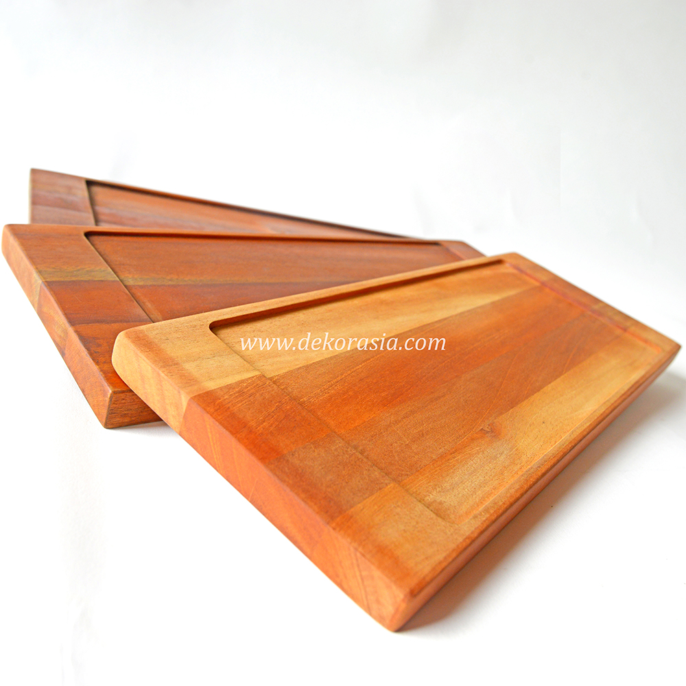Natural Rectangular Cutting Board for Chopping Fruit or Vegetables - Image 3