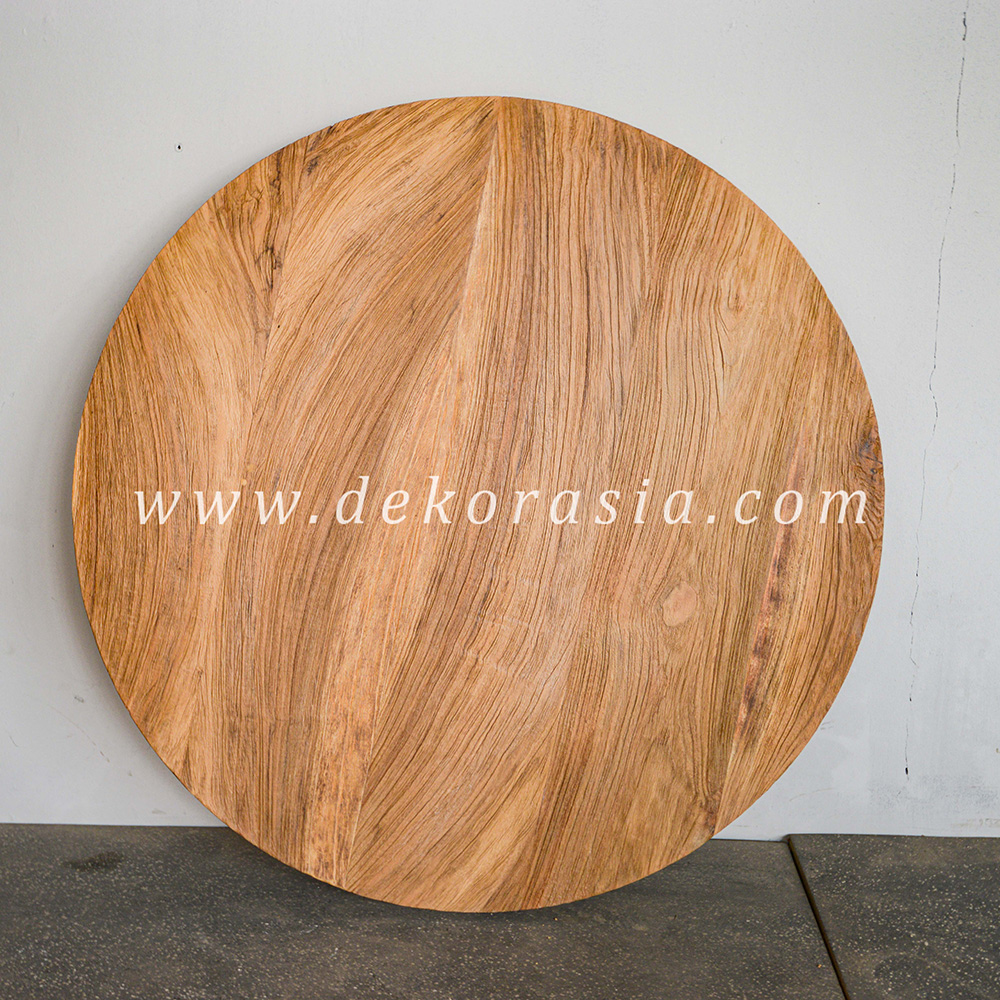 Round Recycled Wood Table Top, Modern Style Furniture Wooden Table Top for Living Room, Natural Wood Tables - Image 2