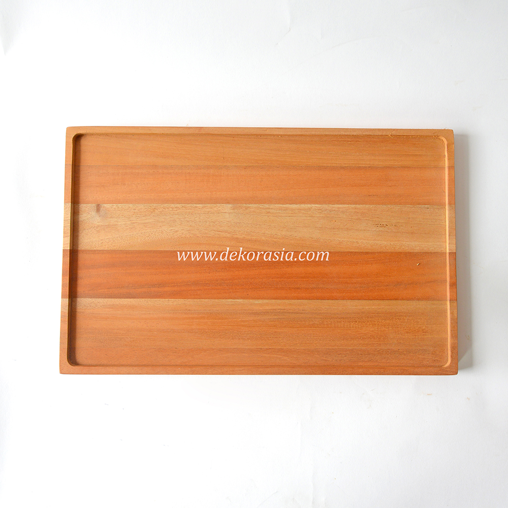 Natural Wooden Square Tray for Snack and Serving Tray - Image 1
