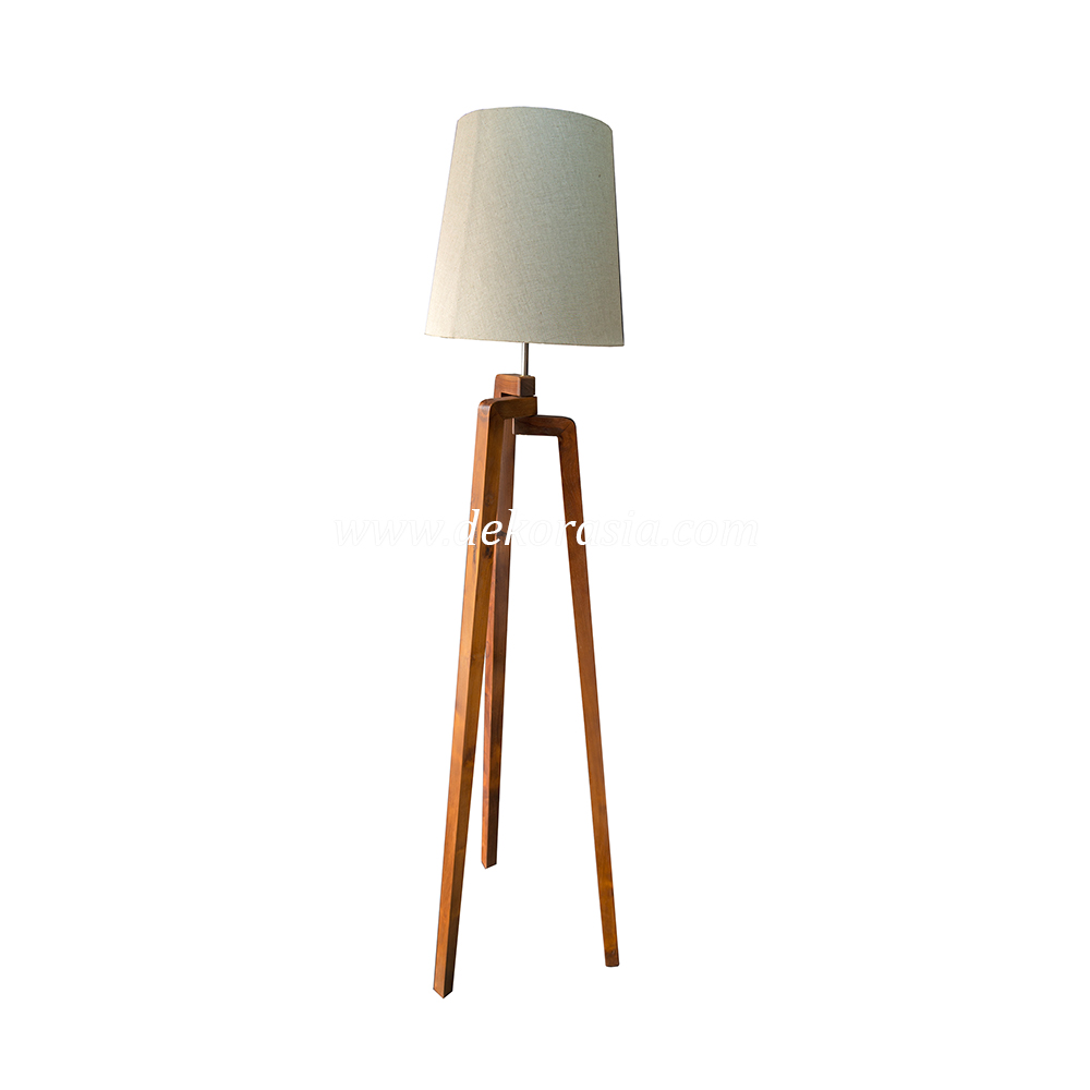 Standing Lamp 3 Legs Tube Cap, Wooden Lamp Decorative