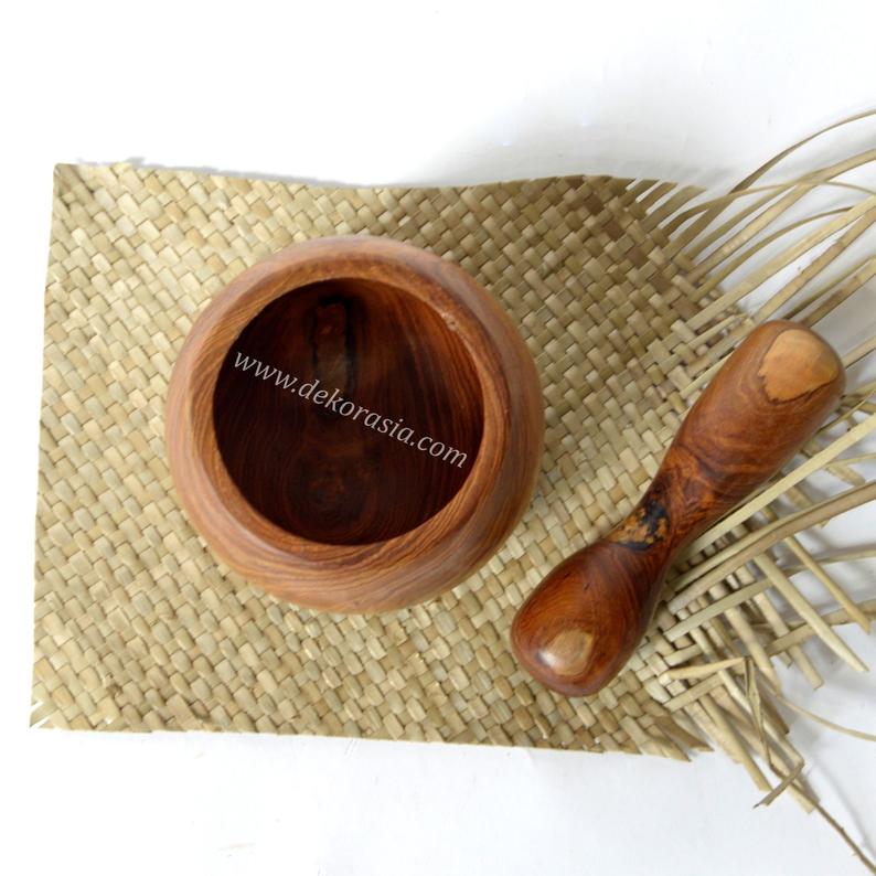 Teak Wood Mortar and Pestle Size Dia 4.1 to 5.5 Inches, Wooden Mortar and Pestle salad bowl - Image 3