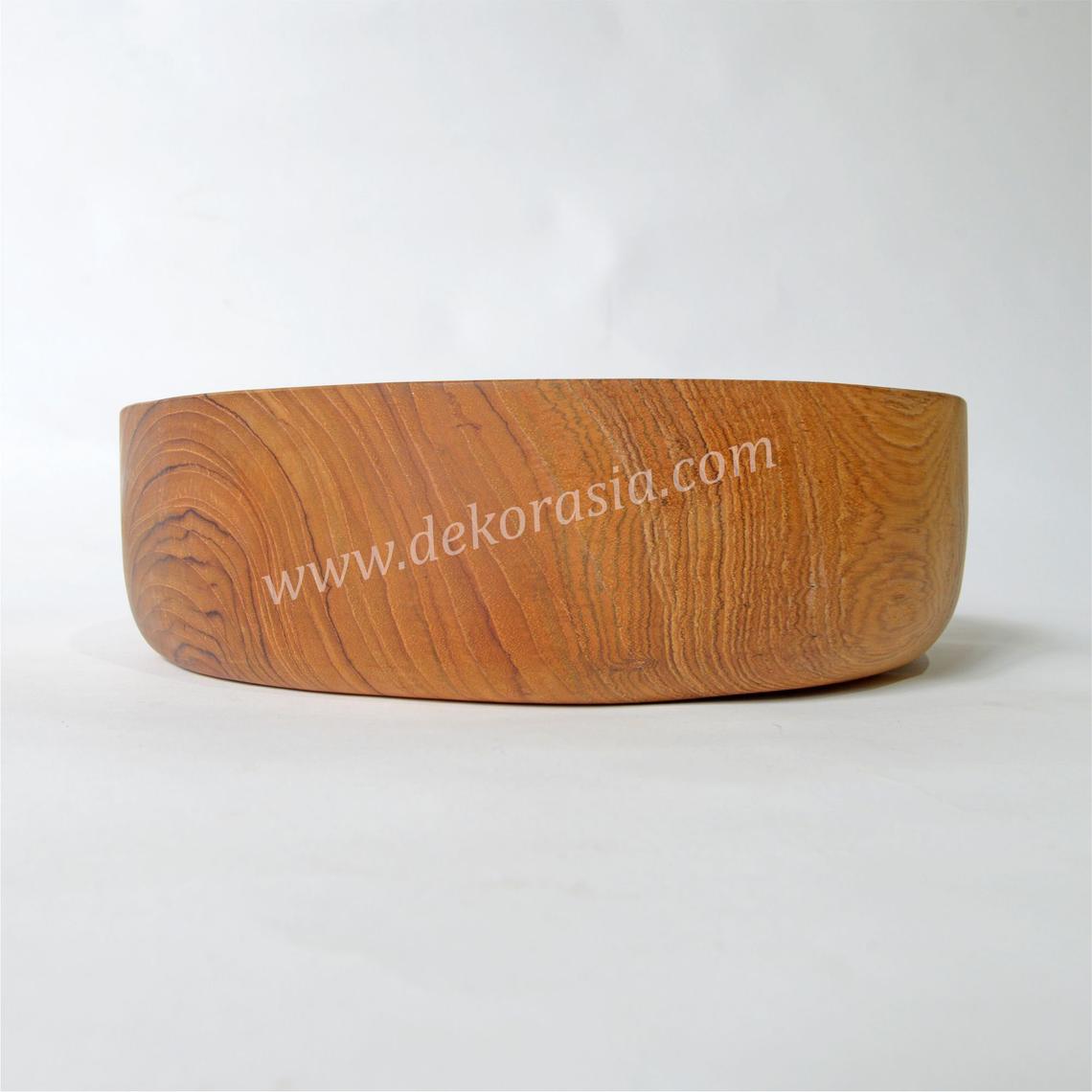 Teak Wood Round Bowl Serving Dessert Diameter 8.8 to 12 inches, Dinnerware Set Dishes & Salad Bowl - Image 4