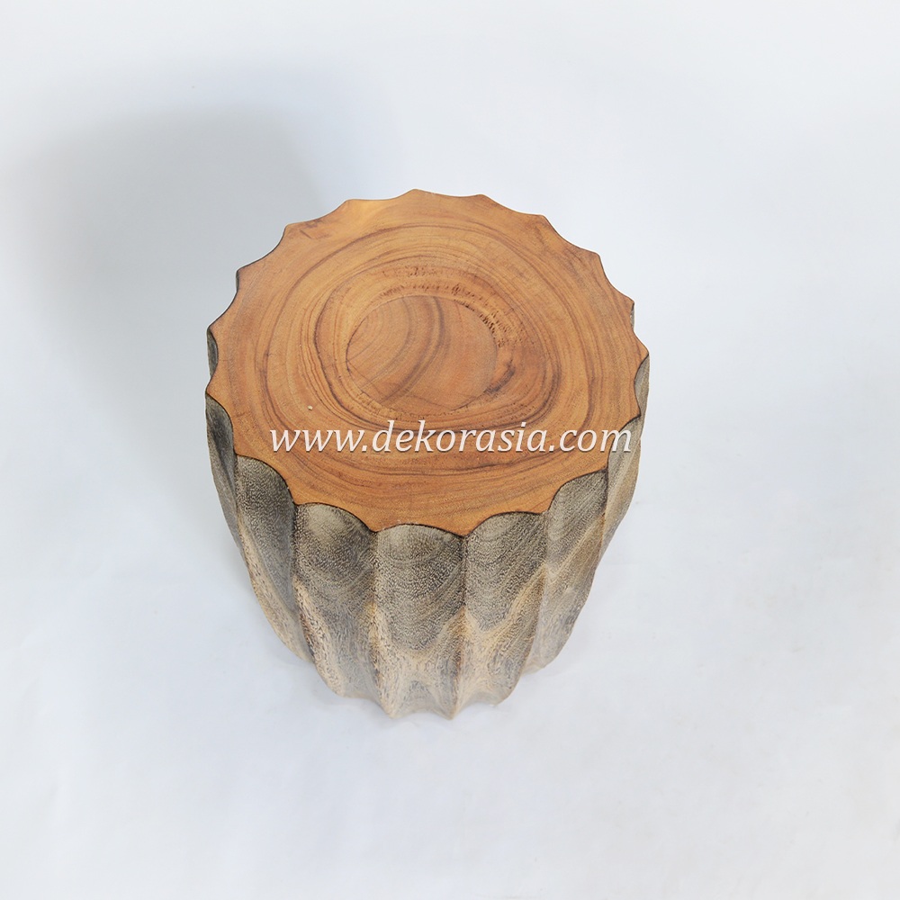 Vintage Natural Wooden Stool Decorative, Solid Wood Stool Furniture, Wood Stool for Home Decoration - Image 4