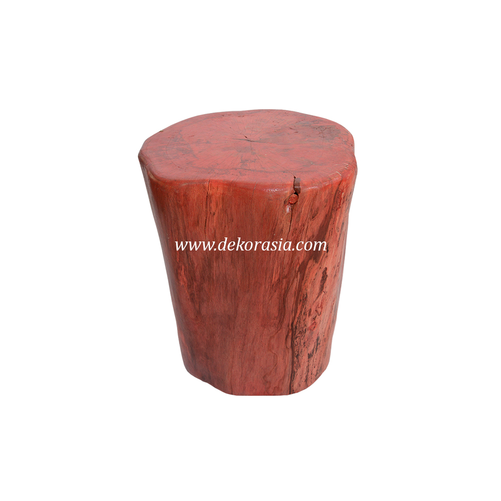 Solid Wooden Stool Red Colour for Indoor and Outdoor Use, New Design Wooden Stool Decorative - Image 1