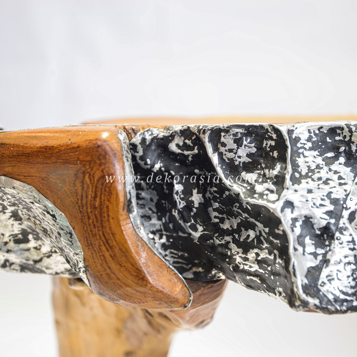 Natural Wood Table Decorative, Wooden and Aluminium Table for Living Room, Wood Tables Furniture - Image 4