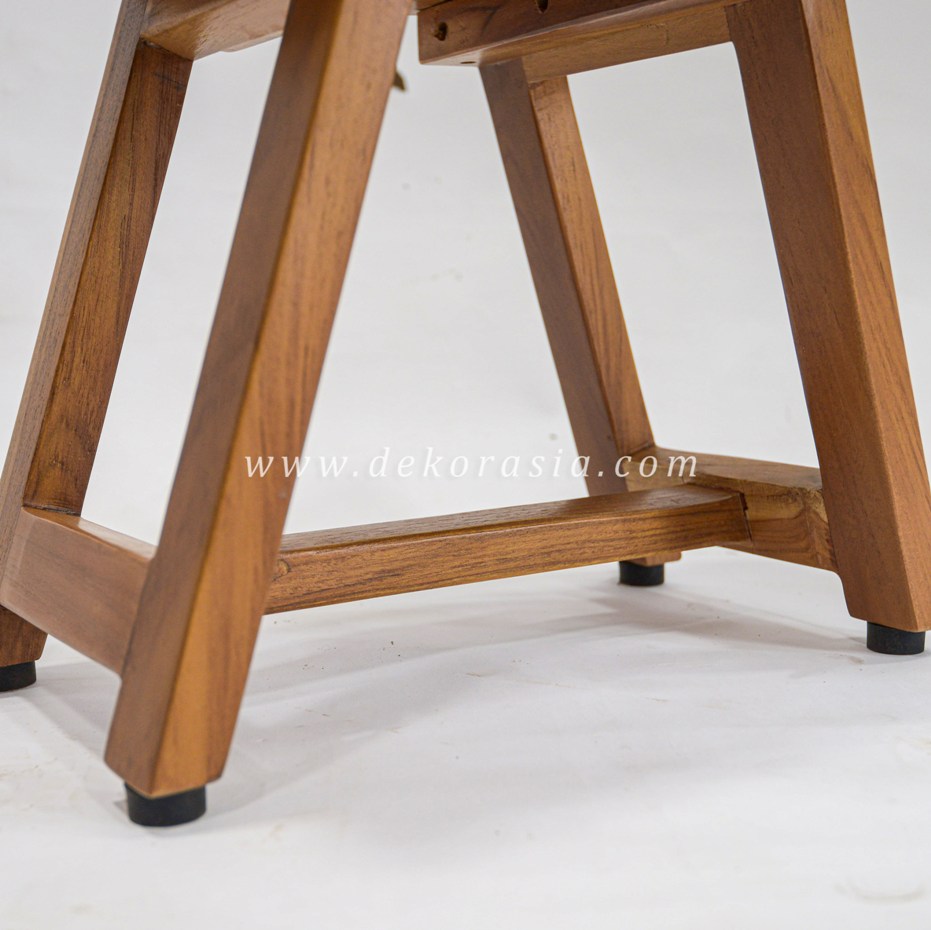 Wooden Curved Recta Stool - Wood Stool for Bathroom - Image 3
