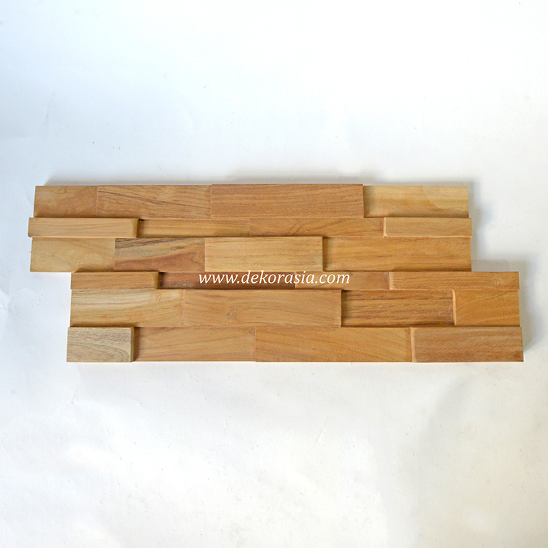 Wood Wall Square Teak 442, Natural Wood Panels Wall Home Decor - Image 1