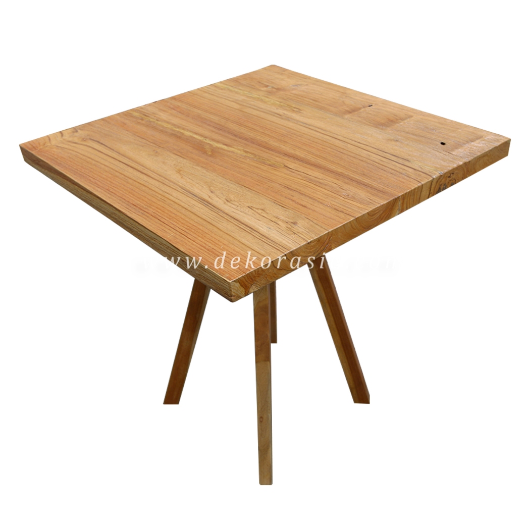Natural Square Wooden Table, Wood Table Home Furniture, Wood Table Restaurant Dining Tables - Image 1